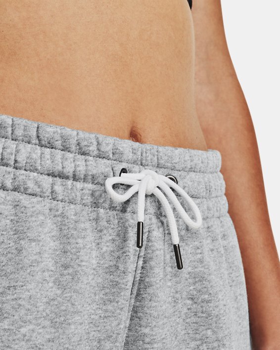 Women's UA Essential Fleece Tapered Pants in Gray image number 3